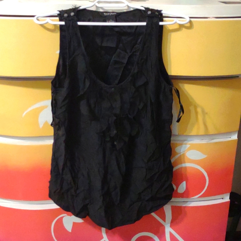 White House Black Market black silky fashion tank top